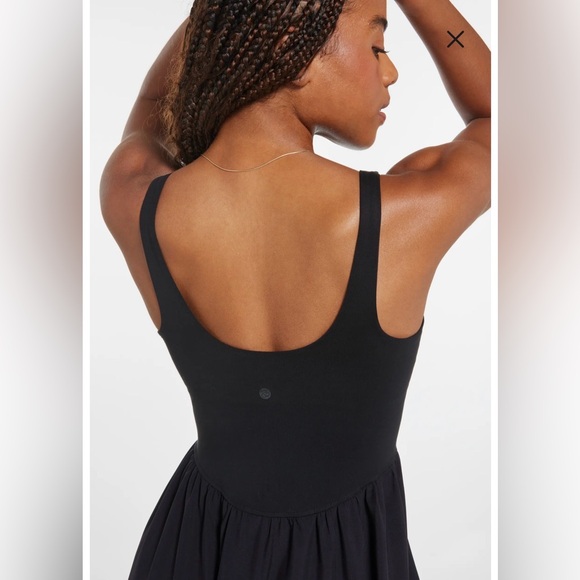 NWT- Zella Effortless Square Neck Midi Dress, Black, Small - Picture 5 of 12